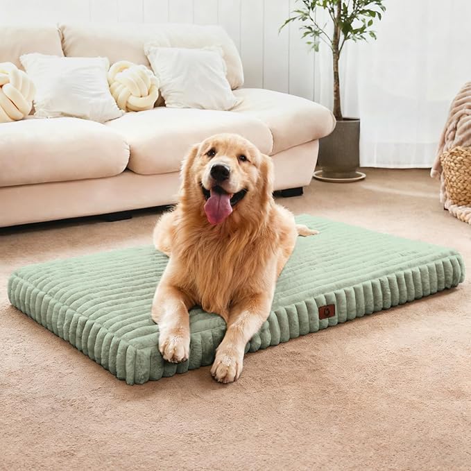 Cozila Extra Large Dog Bed for Crate, Orthopedic Dog Bed with Waterproof Lining, Soft Short Plush Surface & Egg Crate Foam, Machine Washable Pet Bed with Removable Cover & Anti Slip Bottom