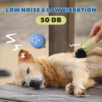 Luzrise Pet Grooming Clippers 280W for Thick Heavy Coats, 2000-6000rpm Stepless Speed Control & 10ft Power Cord, Low Noise< 50db, Dog Trimmer Kit with Extra Detachable Blade (280W)
