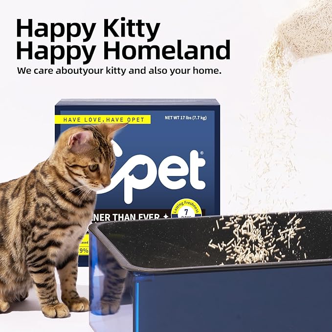 OPET Tofu Cat Litter with Odor Control, 17 lb Clumping Cat Litter, Ultra Absorbent, 100% Natural Ingredients, Flushable| Dust Free| Low Tracking (Fresh, 17 lb)