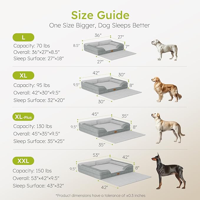 CWAWZ Jumbo Dog Bed for Extra Large Dogs, Orthopedic Dog Beds with Cooling Gel Memory Foam, Waterproof Pet Bed with Removable Washable Cover, 45" Pet Sofa Couch Dutch Velvet with Blanket Bone Toy