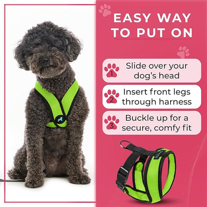 Gooby Comfort X Head In Harness - Green, X-Large - No Pull Small Dog Harness, Patented Choke-Free X Frame - Perfect on the Go Dog Harness for Medium Dogs No Pull, Small Dogs for Indoor and Outdoor Use