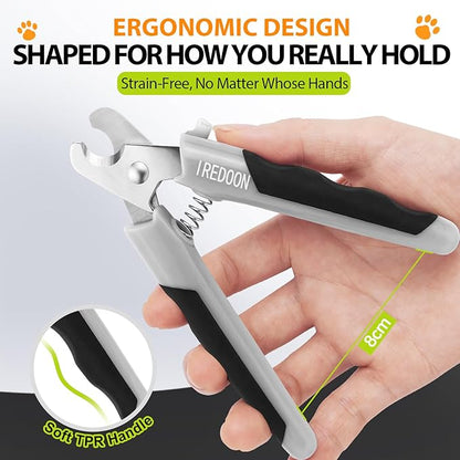 Dog Nail Clippers and Trimmers with Nail File, Ultra-Sharp 4CR13 Stainless Steel Blades Pet Grooming Nail Clippers for Small Medium-Large Breeds