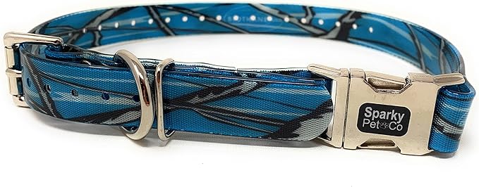Sparky Pet Co - Apollo ECollar Replacement Strap - Dog Collar - Waterproof Biothane - Adjustable - Double Buckle - Quick Snap Metal Clasp - for Invisible Fence Systems - 3/4" x 28" (Blue Camo)