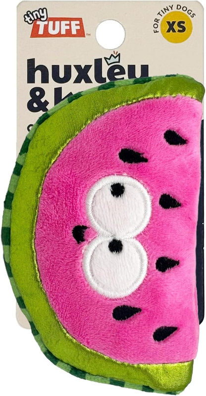 Huxley & Kent Funny Dog Toy w/Squeaker – Power Plush Squeaky Dog Toys for Small Dogs – Durable Small Stuffed Animal for Indoor Play & Fetch - Tiny Tuff Walter Melon