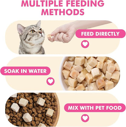 Puddonio Freeze Dried Cats & Dogs Raw Treats, All Natural Single Ingredient Chicken Breast, High Protein Healthy Pet Training Treats or Food Topper, 11.3 oz