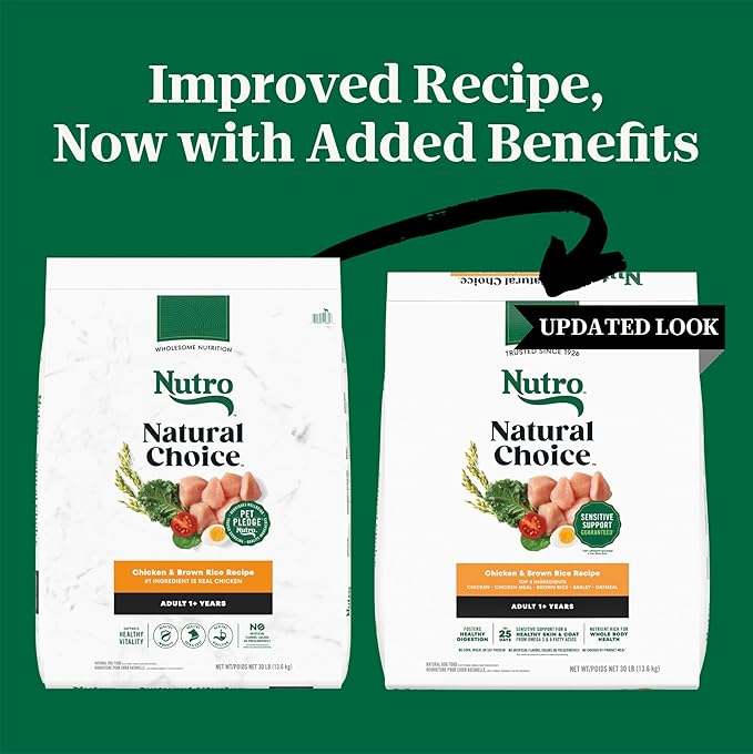 Nutro Natural Choice Adult Dry Dog Food, Chicken & Brown Rice Recipe, 30 lb. Bag