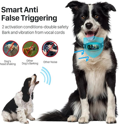 FAFAFROG Dog Bark Collar for Large Medium Small Dogs, Rechargeable Smart Bark Collar, Anti Barking Training Collar with 5 Adjustable Sensitivity Beep Vibration (Teal)
