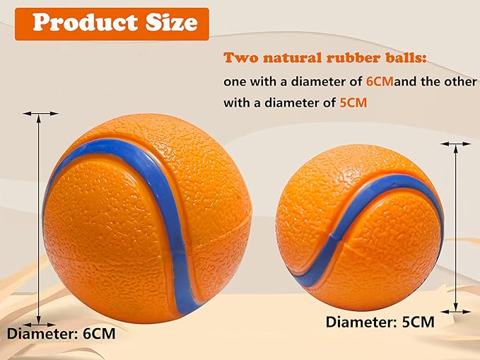FCCUM Dog Toy Ball,Rubber Sound-Producing Toy Ball, with a Groove Design That is Resistant to Bites, Has a High Bounce, Dog Training Interactive Pet Toy, Relieving Pet Anxiety,Pack of 2
