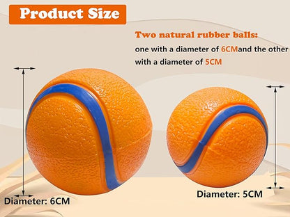FCCUM Dog Toy Ball,Rubber Sound-Producing Toy Ball, with a Groove Design That is Resistant to Bites, Has a High Bounce, Dog Training Interactive Pet Toy, Relieving Pet Anxiety,Pack of 2
