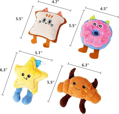 DODODOLA Stuffed Dog Toys Durable Plush Dog Toy with Crinkle Paper Cute Elephant Squeaky Dog Toys Dog Chew Toys for Medium Large Breed (Colorful Sweet)
