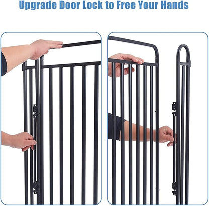 New Thickened Version Dog Playpen, 43 Inch Dog Fences for The Yard, Portable Outdoor Dog Playpen for Large/Medium/Small Dogs, Foldable Metal Dog playpen, with Doors (40 Panels, 43 Inch)