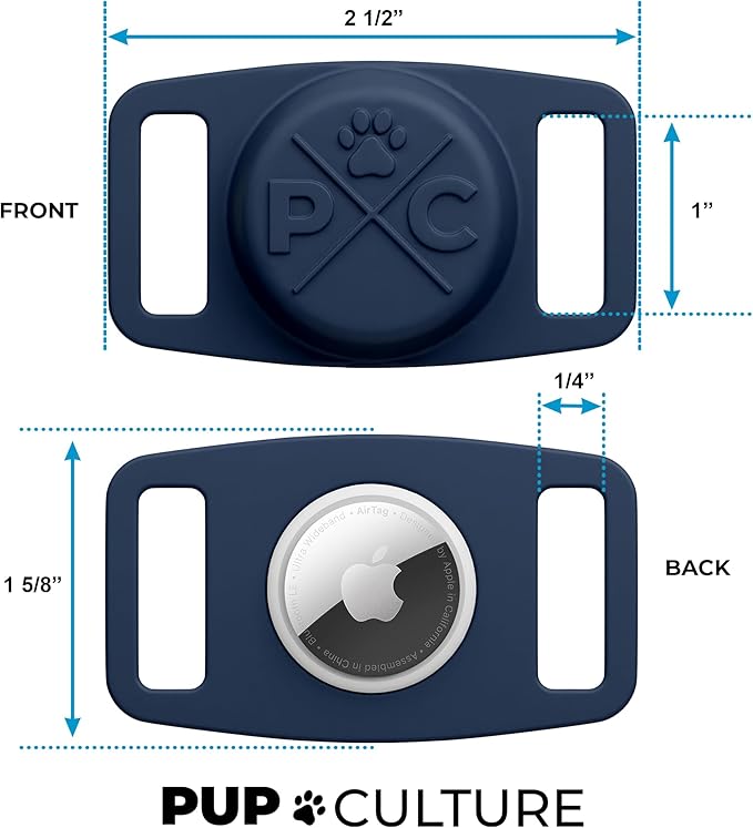 Pup Culture AirTag Dog Collar | Durable & Protective Dog AirTag Holder - Track Your Pet Using Apple AirTag Technology - Dog Collar AirTag Holder -for Dogs and Cats