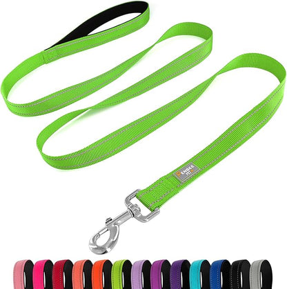 Dog Leash 6 FT Padded Handle Nylon Reflective Dogs Leashes for Small Dogs Puppy Green