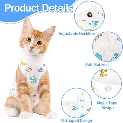 Cat Recovery Suit Female, Breathable Cat Onesie After Surgery Female for Abdominal Wounds or Skin Diseases, Surgery Recovery Suit Kitten Onesie After Spay Wear Anti Licking