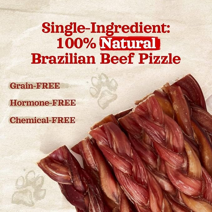 Natural Farm Odor-Free Braided Bully Sticks (4-5 Inch, 10 Pack) - 100% Grass-Fed Beef, Grain-Free, Low Fat & Fully Digestible Best Dental Treats, Safest Long Lasting Pizzle Chews to Keep Your Dog Busy