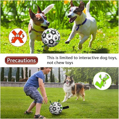 Domchan Dog Soccer Ball, Interactive Toys for Tug of War, Puppy Birthday Gifts, Tug Toy, Water Toy, World Cup Durable Balls for Small & Medium Size (6 inch)