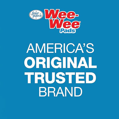 Four Paws Wee-Wee Super Absorbent Unscented Pee Pads for Dogs & Puppies with Insta-Rise Border, Leak-Proof Dog Housebreaking Potty Training Floor Protection, 24" x 24", 22 Count