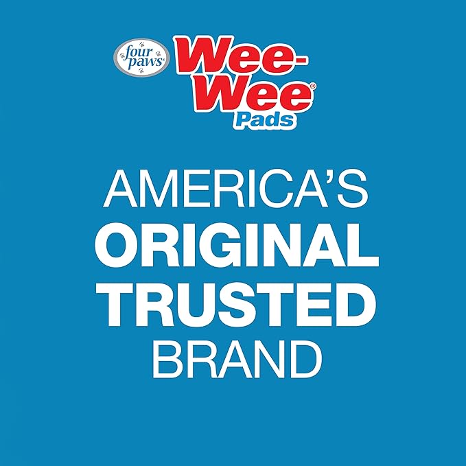 Four Paws Wee-Wee Odor Control Advanced Formula Unscented Pee Pads for Dogs & Puppies, Leak-Proof Housebreaking Potty Training Floor Protection, 22" x 23", 100 Count