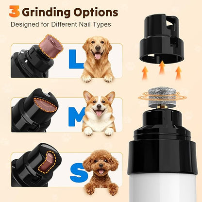 Silent Dog Nail Grinder, Whisper Quiet Claw Trimmer for Sensitive Pets, Safe & Stress-Free Nail Grooming for Dogs and Cats