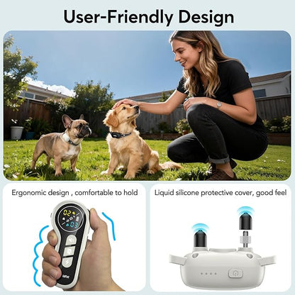 Delupet Dog Shock Collar 2 Dogs- 4500FT Dual-Direct Dog Training Collars with Remote for Small Medium Large Dog, IPX8 Waterproof Rechargeable E-Collar with Beep(1-8), Vibration(1-3), Shock(0-99), Grey