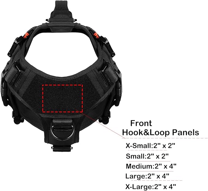 ICEFANG GN3 Tactical Dog Harness with 6X Buckle,Dog Molle Vest with Handle,3/4 Body Coverage,Hook and Loop Panel for ID Patch,No Pulling Front Clip (XL (32"-39" Girth), Black)