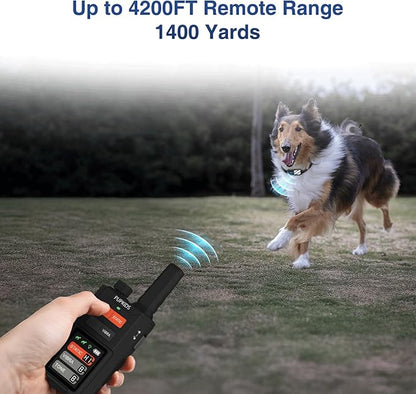 Dog Training Collar with 4 Powerful Modes - 4200FT E Collar for Dogs Training, IPX7 Waterproof Rechargeable Dog Shock Collar for 20-140 Lbs Dogs
