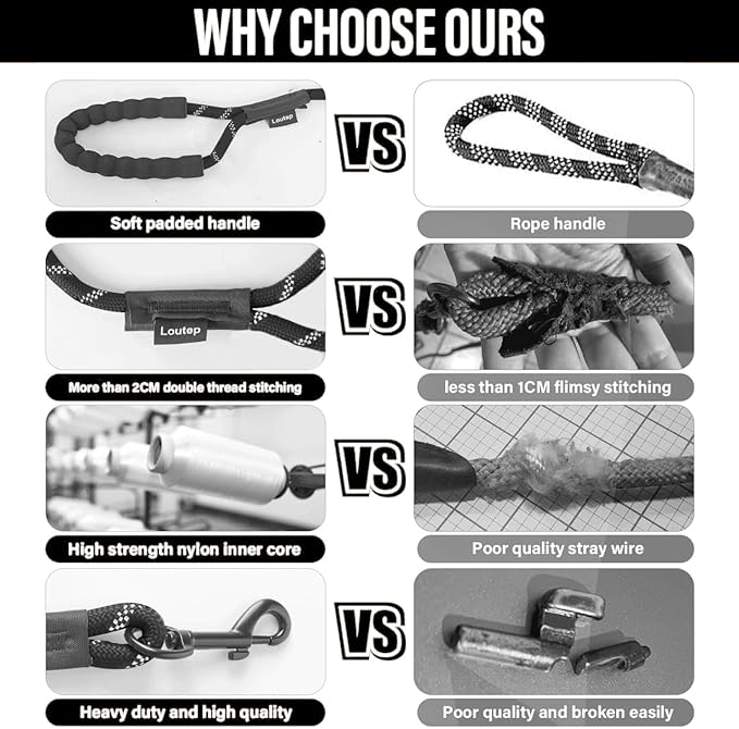 Long Leash for Dogs 10ft 16ft 30ft 50 Feet 100 Foot Tie Out Check Cord Recall Obedience Rope Lead Extra Longline Long Dog Leash for Small Medium Large Dogs Outdoor Training Camping Tracking