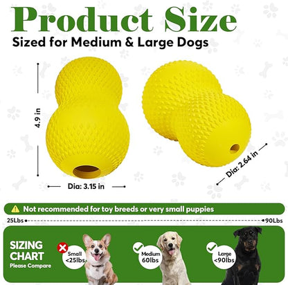 Natural Rubber Dog Chew Toy, Tough Gourd Dog Toy for Aggressive Chewers, Milk-Scented Interactive Dog Toy for Medium & Large Dogs to Chew, Tug & Fetch