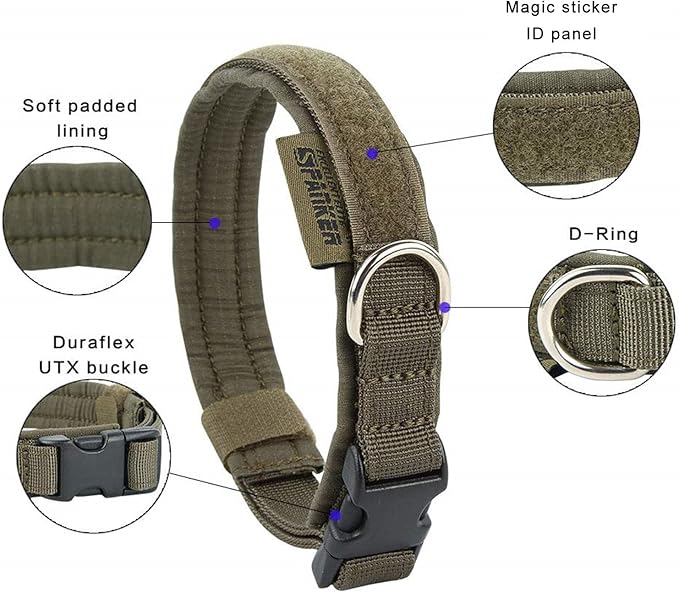EXCELLENT ELITE SPANKER Nylon Puppy Dog Collar Adjustable Soft Padded Collar Heavy Duty Quick-Release Buckle Lightweight No-Choke for Small Medium Dogs(RGN,XS)