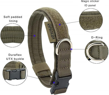 EXCELLENT ELITE SPANKER Nylon Puppy Dog Collar Adjustable Soft Padded Collar Heavy Duty Quick-Release Buckle Lightweight No-Choke for Small Medium Dogs(RGN,XS)