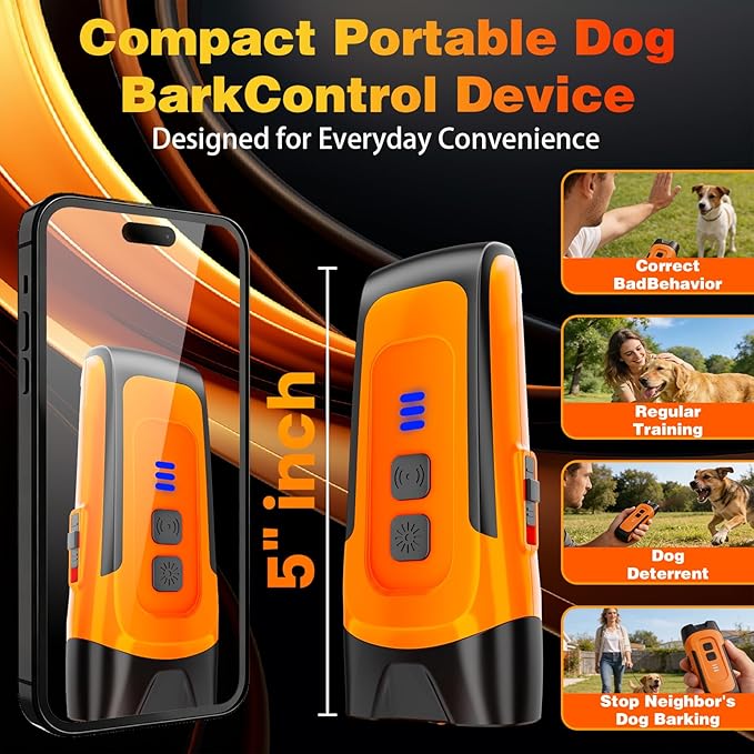 Dog Bark Deterrent Devices for Training Collar and Pet Supplies Ultrasonic Dog Whistle Repellent Horn Stopper for Large Yard Deterrents and Behavior Aids Shock Air Can Repeller with Sonic Light