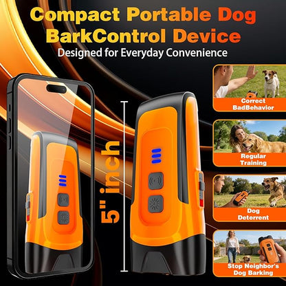 Dog Bark Deterrent Devices for Training Collar and Pet Supplies Ultrasonic Dog Whistle Repellent Horn Stopper for Large Yard Deterrents and Behavior Aids Shock Air Can Repeller with Sonic Light