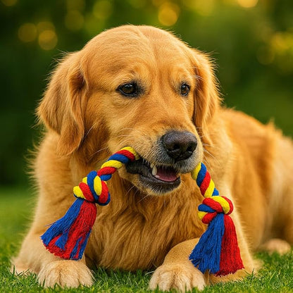 PAWPOURRI Dog Rope Toys Heavy Chew Toys for Medium and Large Breed Dogs, Durable Rope Toy Set for Teething, Chewing Support and Interactive Play (4 pcs Dog Toys Combo)