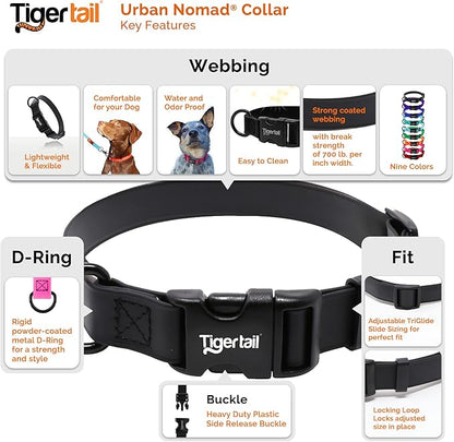 Tiger Tail X Small Purple Dog Collar | Waterproof and Odor-Proof for Active Pets | Durable, Anti-Mat, and Lightweight Design | Made with Premium Coated Nylon | Suitable for Extra Small Breed Dogs