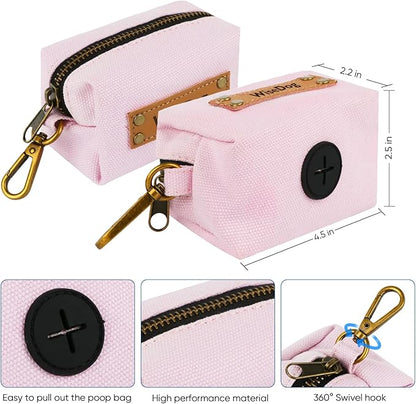 Wisedog Dog Collar and Leash Set, Waterproof Adjustable Puppy Collars with Cute Tag 4FT Dog Leash with Poop Bag for Small Medium Large Dogs (S, Pale Pinkish Purple)