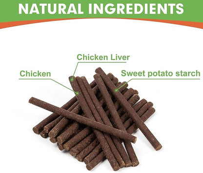 MON2SUN Dog Jerky Treats, 5 Inch Chicken Sticks (Chicken Liver Flavor) Rawhide Free Training Treats for Small Dogs, Soft and Healthy Snacks, 10.58oz (40 Count-Pack of 1)