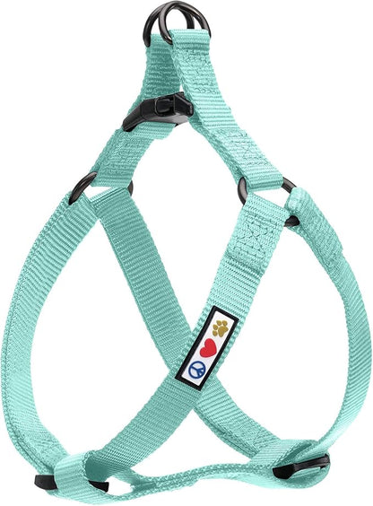 Pawtitas Solid Step-in Dog Harness Adjustable No-Pull Vest for Puppies to Seniors, Safe & Comfortable L Turquoise