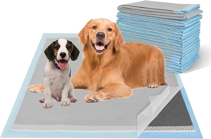DEEP DEAR Activated Carbon Puppy Pads 30"x26" (40-Count), Charcoal Dog Pads Extra Large, Disposable XL Dog Pee Pads for Potty Training, Leak-Proof Pet Pads for Whelping Puppies, Kittens, Rabbits