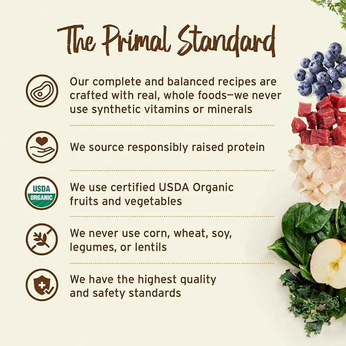 Primal Freeze Dried Raw Dog Food Nuggets, Duck, Complete & Balanced Meal, Also Use as Topper or Treat, Premium, Healthy, Grain Free, High Protein Raw Dog Food, 14 oz