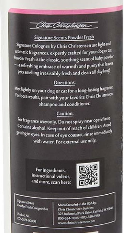 Chris Christensen Signature Scents Powder Fresh Grooming Pet Cologne, Groom Like a Professional, Long Lasting, Designer Fragrances, For Dogs and Cats, 8oz