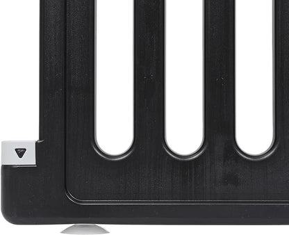 BIRDROCK HOME Dog Playpen w/Door, 12 Panel, 25.6in H | Strong Plastic, Non-Slip Puppy Playpen, Secure Pet Gate | Indoor Outdoor Fence | Configurable Panels | Small to Medium Pets - Black