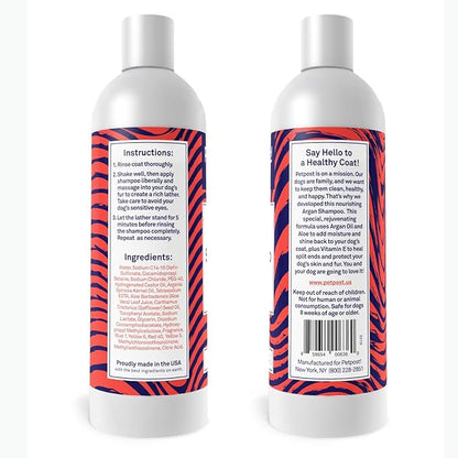 Petpost | Argan Shampoo for Dogs. Dog Shampoo with Argan Oil & Aloe. Moisturizes Dry Skin, Softens Coat, Restores Shine. 8 oz