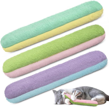 Retro Shaw Refillable Cat Toys 3Pcs with Natural Catnip and Crinkle Sound, Interactive Soft Pillow Kicker Toys for Boredom Relief & Safe Teeth Cleaning, Fun for Indoor Cats Kittens