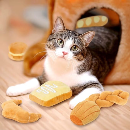 Distaratie Cat Catnip 6Pcs Cat Toys Catnip Chew Bite Resistant Chew Toys for Cats Boredom Relief Teeth Cleaning Interactive Cat Toys Catnip Filled Cat Lover Gift Birthday Treat, Set of 6