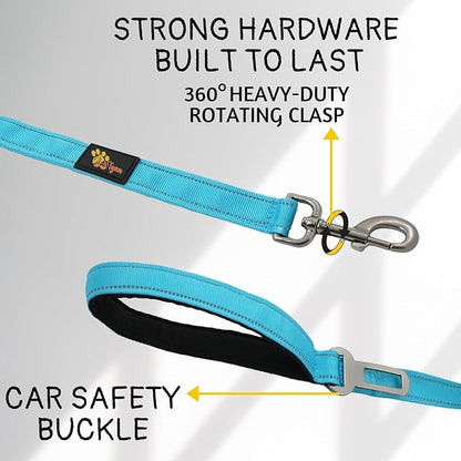 ADITYNA Tactical Bungee Dog Leash 6ft-7.5ft - Shock Absorbing Lead with 2 Padded Handles, Metal Clasp, Car Seatbelt - Heavy Duty No Pull for Medium, Large & XL Breeds