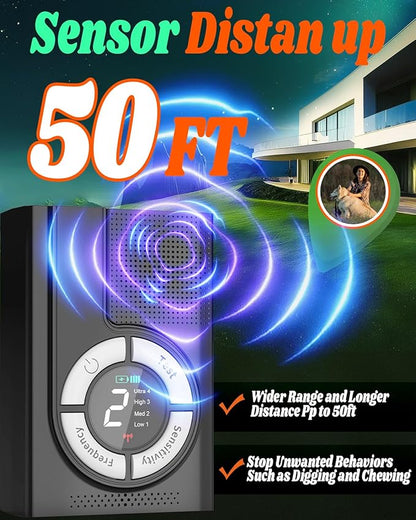 1500 mAh Rechargeable Anti Barking Device for Dogs Indoor, 9 Modes Dog Bark Deterrent Devices Dog Training & Behavior Aids Up to 50 Ft Range, Bark Box Dog Barking Control Devices Safe for Humans, Dogs