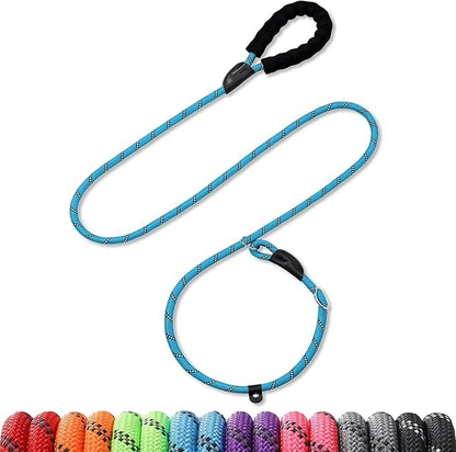 Slip Leads Dog Leash - 4/5/6/8/10 FT Heavy Duty Training Leashes - Reflective & Comfortable Handle for Small Medium Large Dogs (1/2''- 4FT, Blue)