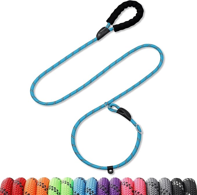 Slip Leads Dog Leash - 4/5/6/8/10 FT Heavy Duty Training Leashes - Reflective & Comfortable Handle for Small Medium Large Dogs (1/2''- 6FT, Blue)