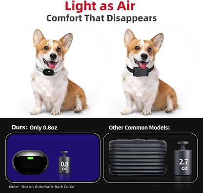 2025 Upgraded Ultra-Small Shock Collar for 2 Dogs, Ultra-Light & Thin Shock Collar for Small Dogs 5-15lbs, Ultra-Modern Design, Beep, Vibration and Shock with Safety Lock, IPX7 Waterproof, WhiteBlack
