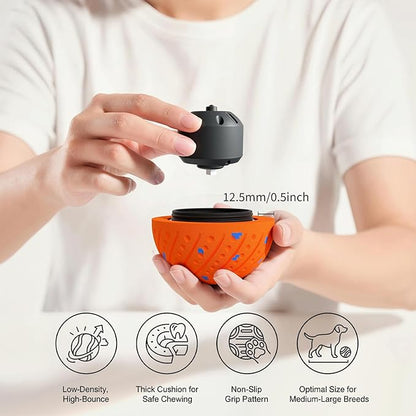 Dog Toys for Medium Large Dogs to Keep Them Busy, Smart Interactive Dog Balls with Automatic Moving Bouncing Vibrating for Enrichment, Mental Stimulation, Anti Boredom, Orange